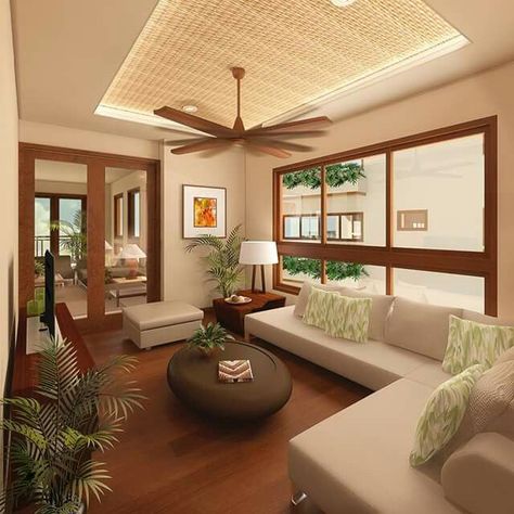 Philippines Living Room Ideas, Modern Filipino Interior Living Room, Living Room Designs Philippines, Living Room Designs Tropical, Capiz Windows Modern, Filipino Living Room Interior Design, Tropical House Living Room, Modern Tropical Interior Design Living Rooms, Living Room Tropical Modern