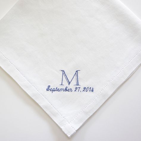 Men's personalized handkerchief. 100% Fine Irish Linen. Handkerchief Ideas, Mens Handkerchief, Personalized Handkerchief, Monogrammed Handkerchiefs, Handkerchief Wedding, Personalized Handkerchiefs, Convention Gifts, Simple Hand Embroidery Patterns, Embroidered Handkerchief