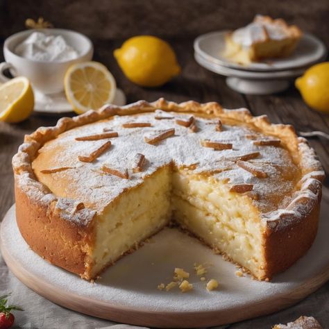 Torta della Nonna – Italian Grandmother’s Cake – From 📌Pin To Plate🍰 Grain Free Dessert Recipes, Butterfinger Cupcakes, Butterfinger Candy, Pie Crust Dough, Grain Free Desserts, S Cake, Shortcrust Pastry, Fall Dessert Recipes, Fall Baking