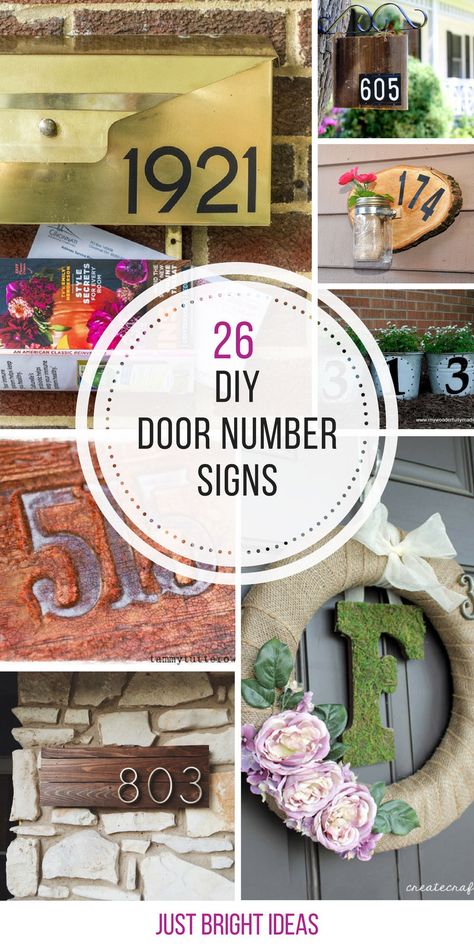 Address Door Signs, Diy Door Number Sign, Diy House Number Sign Front Porches, Diy House Numbers Ideas, House Number Sign Ideas, Creative House Number Ideas, House Numbers Ideas Outdoor, House Number Ideas Outdoor, Home Number Sign