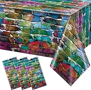 Brick Table, Brick Wall Backdrop, Disco Party Decorations, Halloween Tablecloth, Table Cloth Decorations, Retro Birthday, Party Table Cloth, 90s Hip Hop, Wall Table