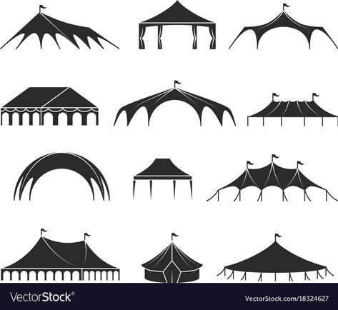 Event Rental Logo Design, Tent Logo Design, Event Tent Design, Event Pavilion, Tent Drawing, Tent Silhouette, Tent Logo, Market Tent, Canvas Illustration