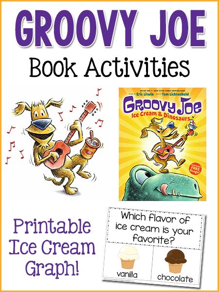 Groovy Joe Book Activities (Eric Litwin) Groovy Joe Ice Cream And Dinosaurs, Groovy Joe Activities, Eric Litwin Preschool Activities, Preschool Graphing, Dinosaurs Activities, Prek Books, Graph Activities, Cat Activities, Summer School Activities