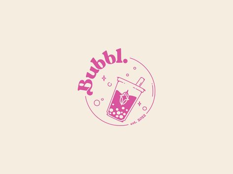 Small Boba Shop Design, Bubble Tea Shop Name Ideas, Bubble Tea Logo Design Ideas, Bubbles Graphic Design, Boba Graphic Design, Boba Shop Logo, Boba Tea Branding, Bubble Tea Branding, Bubbles Logo Design