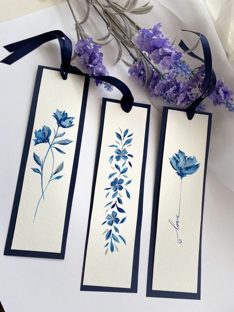 Unusual Bookmarks, Bookmarks Design, Painted Bookmarks, Floral Bookmarks, Bookmark Design, Bookmark Designs, Handmade Bookmarks Diy, Winsor And Newton, Creative Bookmarks