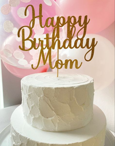 Happy Birthday Mom Cake Topper, Happy Birthday Dad Cake, Mom Cake Topper, Happy Birthday Mom Cake, Mother Birthday Cake, Script Cake Topper, Gold Glitter Cake Topper, 90th Birthday Decorations, 60th Birthday Decorations