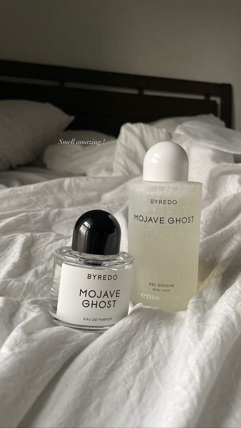 Mojave Ghost Aesthetic, Byredo Mojave Ghost, Luxury Lotion, Luxury Shampoo, Fashion Books Aesthetic, Ghost Aesthetic, Self Goal, Perfume Luxury, Skincare Luxury