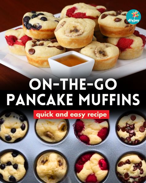 If you love eating pancakes for breakfast, you have to try these on-the-go pancake muffins! They are super easy to make and customizable. Meal Prep Pancakes, Muffin Meals, Egg Muffins Breakfast Healthy, Apple Crumble Muffins, Eating Pancakes, Fruit Muffins, Pancakes For Breakfast, Pancake Bites, Easy Breakfast Recipe