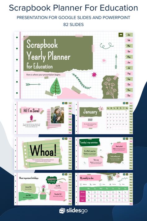 Yearly Planner Template, Planner For Teachers, Cute Powerpoint Templates, Background For Powerpoint Presentation, Free Powerpoint Presentations, Presentation Slides Design, 잡지 레이아웃, Google Slides Templates, Powerpoint Slide Designs