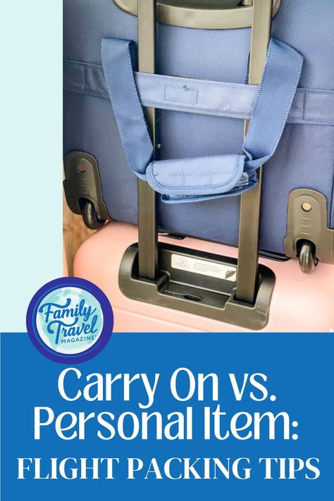 Packing becomes much more complicated when you are flying for your vacation. Whether you plan to check luggage or want to travel carry-on only, you'll want to bring along a personal item and/or a carry-on bag. Read our top packing tips for traveling with your carry on bag or a personal item that goes under the seat in front of you. Best Travel Items, Airplane Carry On Bag, Travel Packing Hacks, Airplane Carry On, Minimalist Packing, Trip Packing List, Carry On Packing, Trip Packing, Checked Luggage