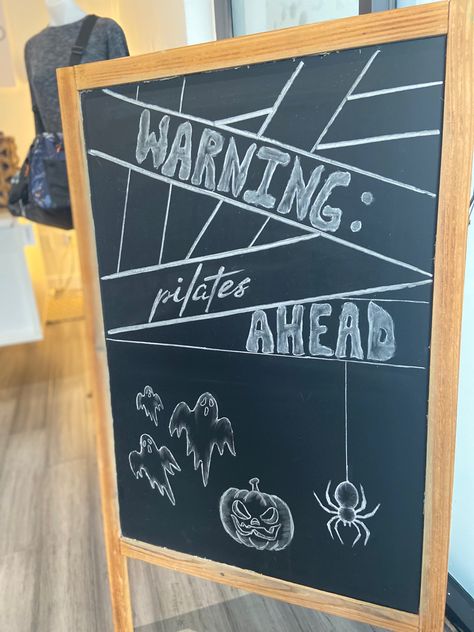 Club Pilates Chalkboard, Gym Chalkboard Ideas, Pilates Sign, Gym Chalkboard, Pilates Board, Bistro Decor, Halloween Chalkboard, Club Pilates, Spring Workout