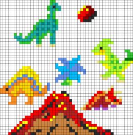 Dinosaur Set 2 Perler Bead Pattern | Bead Sprites | Animals Fuse Bead Patterns Kandi Cuffs, Stitch Stuff, Melty Bead Patterns, Tiny Cross Stitch, Art Perle, Pony Bead Patterns, Kandi Patterns, Hama Beads Patterns, Diy Perler Beads