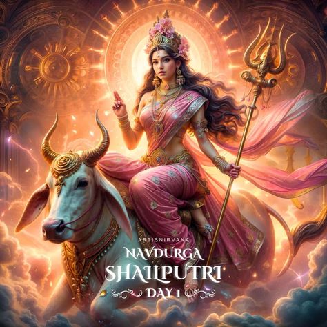 Navratri is not only about worshiping external deities but recognizing the divine powers within every woman.🙏❤ Day 1: Shailaputri Day 2: Brahmacharini Day 3: Chandraghanta Day 4: Kushmanda Day 5: Skandamata Day 6: Katyayani Day 7: Kalaratri Day 8: Mahagauri Day 9: Siddhidatri Each form of the goddess represents unique qualities. these nine days symbolize the divine feminine's strength, wisdom, and nurturing spirit. The festival's three phases: Kali (destruction of negativity), Laksh... 9 Days Navratri Devi, Navratri 1 Day Devi, Navaratri Goddess Pics, Mata Shailputri Images Hd, Navarathri Devi Images Day 1, Navaratri Goddesses Day 1, Navratri Devi Images Day 1 Shailputri Wallpaper, Navratri Mata Rani Pics Aesthetic, Navratri All Day Devi