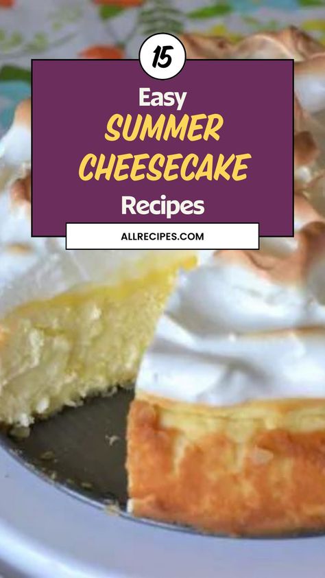 Summer Cheesecake Flavors, Summer Cheesecake Recipes, Summer Cheesecake, Mango Coulis, Lemon Meringue Cheesecake, Key Lime Cheesecake, Banana Cheesecake, Cheesecake Mousse, Cheesecake Toppings