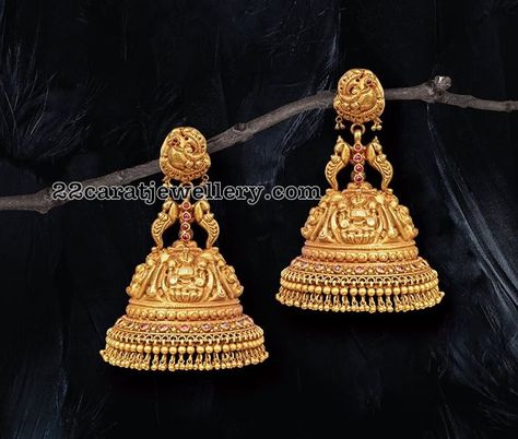 Earrings Gold Indian Weddings, Jumkas Antiques, Jhumki Earrings Gold, Earrings Gold Indian, Gold Earing, Gold Cat Earrings, Gold Jhumkas, Gold Earrings Indian, Gold Jhumka Earrings