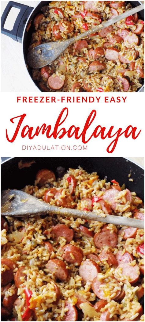 Nothing beats the deliciousness of the dish straight from the bayou, this freezer-friendly easy jambalaya is a fantastic way to get your NOLA fix. Find out how to make your double batch meal now! Easy Jambalaya, Homemade Jambalaya, Batch Meals, Best Freezer Meals, Italian Sausages, Freezer Friendly Meals, Freezable Meals, Jambalaya Recipe, Easy Freezer Meals