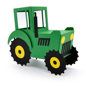 Silhouette Design Store - 3D Paper Crafts - Novelties Tractor Crafts, 3d Templates, Farm Theme Birthday, 3d Craft, Putz Houses, Farm Party, Farm Theme, 3d Paper Crafts, Dog Party