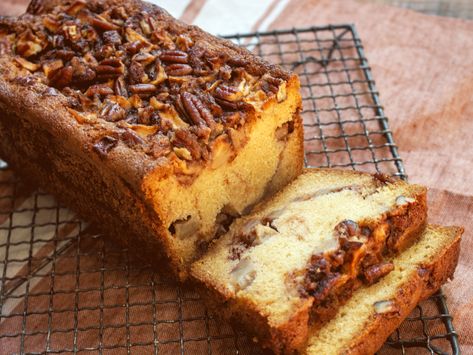 The Best Apple Cinnamon Bread Recipe | MyRecipes Cinnamon Apple Loaf, Fall Potluck, Holiday Breads, Apple Cinnamon Recipes, Apple Loaf, Pecan Bread, Apple Cream Cheese, Cinnamon Apple Chips, Cinnamon Bread Recipe