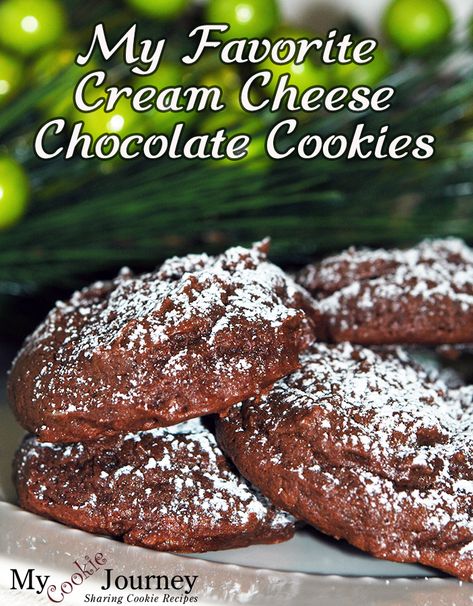 The greatest reason for adding cream cheese to a cookie recipe is that it adds a creaminess to the cookie that you just can't get with any other ingredient. It also helps cut down on the sweetness so you can taste the chocolate. #cream_cheese #chocolate Cream Cheese And Cocoa Recipes, Easy Recipe With Cream Cheese, Chocolate Cookies With Cream Cheese, Cream Cheese Brownie Cookies, Cookies With Cream Cheese In Them, Cream Cheese Chocolate Cookies, Hersheys Cream Cheese Chips Recipes, Dessert Recipes Using Cream Cheese, Cookie Recipes With Cream Cheese