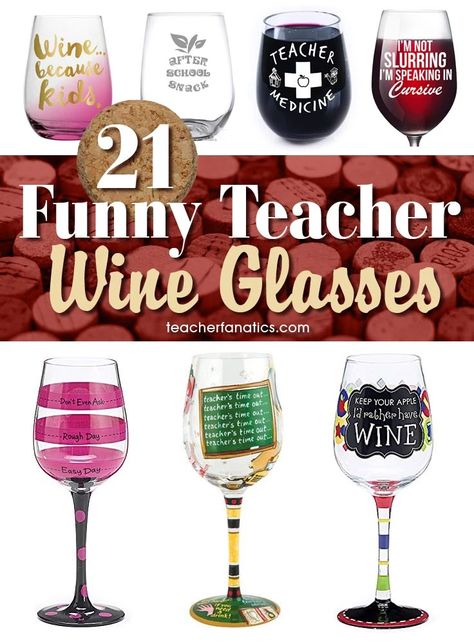 21 Funny Teacher Wine Glasses ... Wine Glasses For Teachers, Wine Teacher Gift, Painted Wine Glasses Christmas, Wine Glass Drawing, Teacher Wine Glass, Funny Wine Glasses, Wine Glass Sayings, Wine Teacher, Fun Wine Glasses