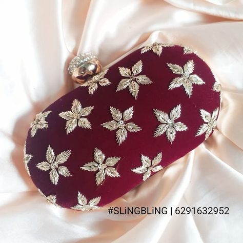 Maroon clutch with small flower handwork .. customize it in any color you want  DM for orders 6291632952  SB85  #slingbling #handworkclutch… Maroon Clutch, Embroidery Clutch, Small Flowers, Hand Embroidery, Embroidery, Flowers, Quick Saves, Color