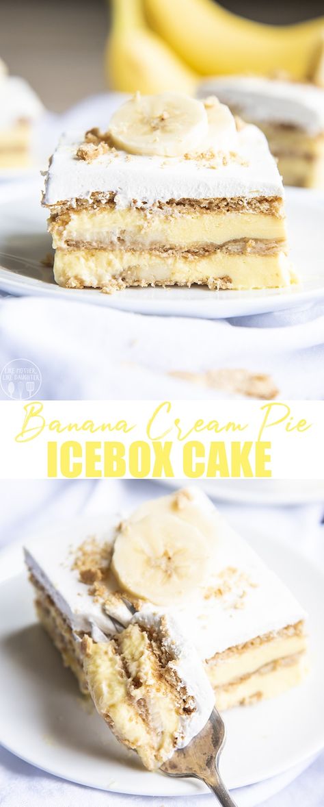 Frozen Banana Dessert Recipes, Banana Ice Box Cake, Banana Icebox Cake, Baking Deserts, Frozen Banana Recipes, Turtle Cheesecake Recipes, Icebox Cakes, Icebox Desserts, Bake Banana