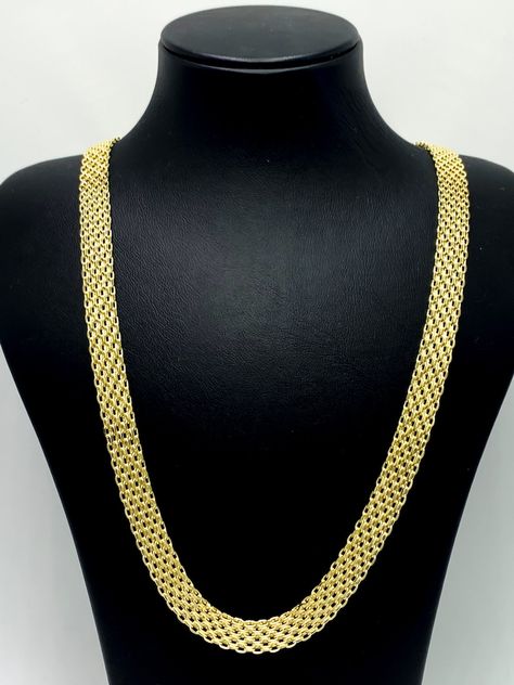 8.4mm Bismark Chain Necklace Solid Gold Reflexions Mesh - Etsy Turkey Mesh Necklace, Unisex Necklace, Star Necklace, Necklace Chain, Wedding Necklace, Handcrafted Jewelry, Chains Necklace, Beautiful Necklaces, Necklace Etsy