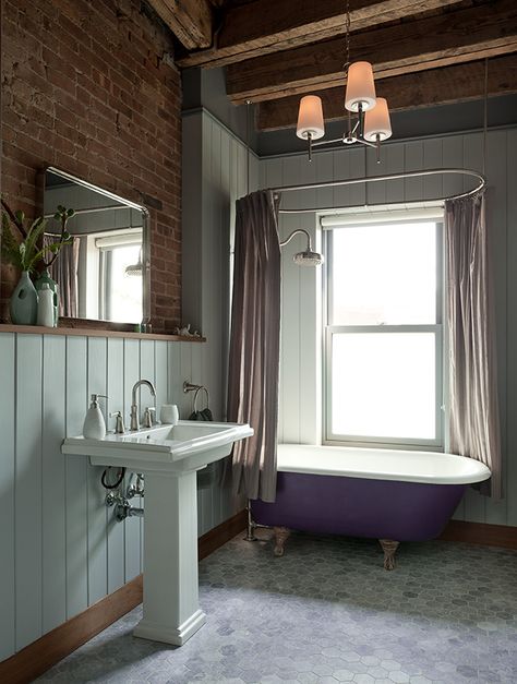 Victorian Bathroom Tiles, Lilac Bathroom, Victorian Bathrooms, Lilac Paint, Victorian Bath, Luxe Bathroom, Apartment Vibes, Gorgeous Tile, Victorian Bathroom