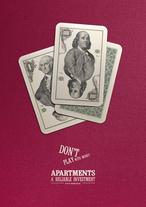 Morton: Playing cards Playing Cards Poster Design, Money Investment Creative Ads, Creative Playing Cards Design, Banks Advertising, Money Poster, Ads Creative Advertising Ideas, Creative Advertising Design, Money Design, Playing Cards Design