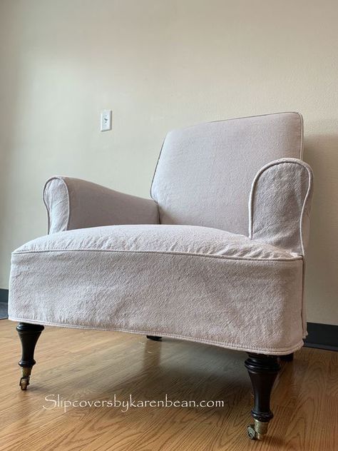 Drop Cloth Slipcover, Diy Bed Skirt, Farmhouse Style Curtains, Couch Makeover, Diy Furniture Upholstery, Custom Slipcovers, Canvas Drop Cloths, Reupholster Chair, Washable Slipcovers