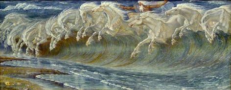 https://flic.kr/p/rjMSiH | crane, walter - The Horses of Neptune 1 | Walter Crane 1845-1915 Engeland Surf Art Print, Walter Crane, 19th Century Paintings, Edvard Munch, William Turner, Pre Raphaelite, English Artists, White Horses, Seascape Paintings