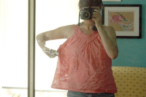 Alter Arm Holes, How To Make A Tank Top Smaller, Tank Top Too Big, How To Alter Arm Holes That Are Too Big, How To Take In A Tank Top, Tank Top Too Big Hacks, Arm Holes Too Big, How To Take In A Shirt, Sewing Refashion