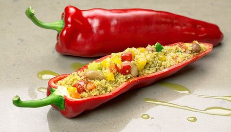 Rustico™ Sweet Long Peppers are great for stuffing, grilling and roasting. These stuffed peppers are perfect for lunch or dinner. Long Pepper, Mini Cucumbers, Sweet Peppers, Chef Inspiration, Peppers Recipes, Stuffed Sweet Peppers, Calorie Diet, Serving Size, Recipe Using