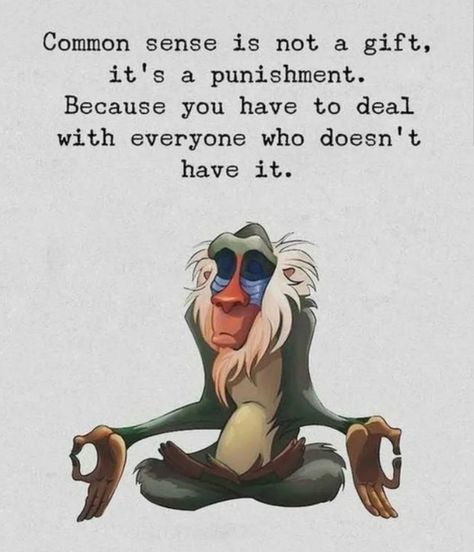 Common Sense ... - quote post - Imgur Rafiki Quotes, Common Sense Quotes, Inspirerende Ord, Greek Chicken, A Monkey, Daily Reminders, Quotes Disney, Cartoon Quotes, Sarcastic Quotes Funny