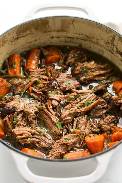 Stovetop Pot Roast - Joyous Apron Roast On The Stove Top, Stovetop Pot Roast, Healthy Pot Roast, Beef Shoulder Roast, Joyous Apron, Easy Pot Roast, Pot Roast Crock Pot Recipes, Chuck Roast Recipes, Sirloin Roast