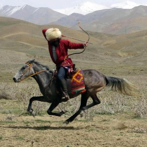 Turkman horseback archer Horse Archery, Horse Archer, Parthian Empire, Mounted Archery, Ancient Civilization, Akhal Teke, Traditional Archery, An Arrow, Bow And Arrow