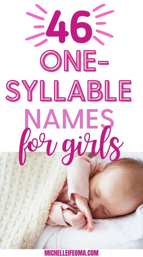 Short Girl Names, One Syllable Girl Names, One Syllable Boy Names, Modern Baby Girl Names, One Syllable Names, Vintage Baby Girl Names, Sweet Girl Names, Rare Baby Girl Names, List Of Girls Names