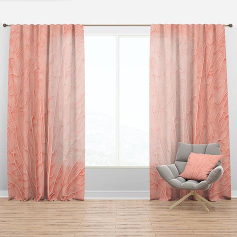 Thermal Window Treatments, Pink Curtain, Linen Room, Fabric Window Treatments, Mid Century Modern Curtains, Living Room Dining Room Combo, Pink Curtains, Dining Room Combo, Cool Curtains