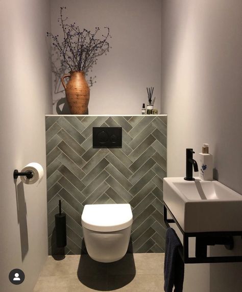 Cloakroom Bathroom, Small Toilet Design, Small Downstairs Toilet, Toilette Design, Toilet Room Decor, Wc Design, Small Toilet Room, Downstairs Toilet, Modern Toilet