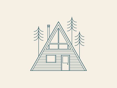 Dibs on the upstairs room with the windows. A Frame House Tattoo, A Frame House Drawing, A Frame Drawing, A Frame Cabin Drawing, A Frame Cabin Tattoo, A Frame Tattoo, Little House Tattoo, Cabin Tattoo, Cabin Illustration