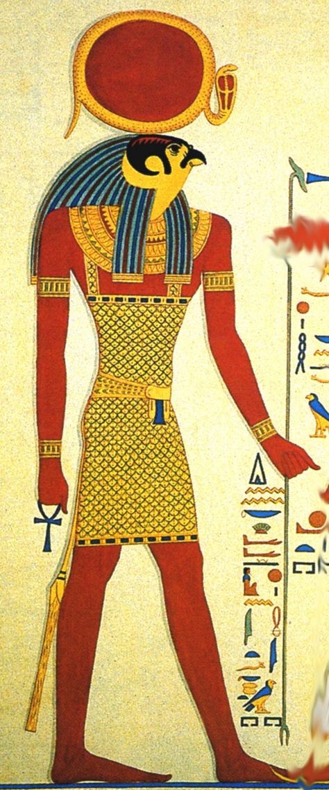 Râ (also named Rê, or Amon-Râ/Amon-Rê) is the Sun God of ancient Egypt. He has a hawk head and wears the solar disk at the top of it. Amon Ra God Egypt, Amon Ra, Ancient Egypt Gods, Canopic Jars, World Mythology, Sun God, Egyptian Art, Ancient Egyptian, Ancient Egypt