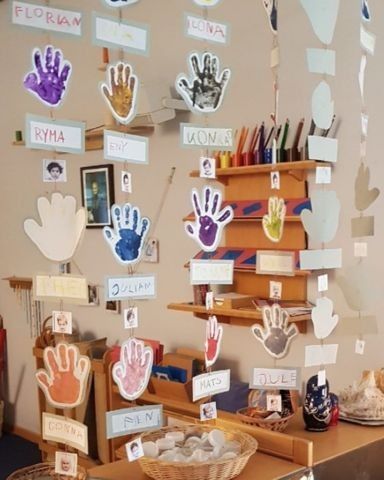 Being Belonging Becoming Display Ideas, Being Belonging Becoming Childcare, Classroom Name Display, Meaningful Classroom Decor, Kindy Activities Teaching, Reggio Back To School Activities, Belonging Classroom Display, Classroom Handprint Project, Belonging Being Becoming Display