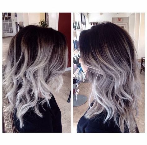 Grey Ombre Hair, Underlights Hair, Ombré Hair, Pinterest Hair, Hair Color Highlights, Trendy Hair Color, Grey Hair Color, Ombre Hair Color, Hair Color Balayage