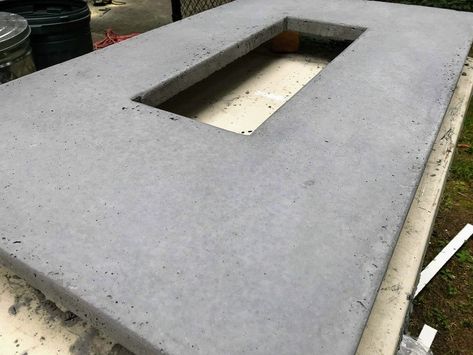 DIY Concrete Fire Table - GoodStuffAtHome Diy Propane Fire Pit, Fire Pit Table Top, Fire Pit Coffee Table, Concrete Table Top, Cement Table, Outdoor Fire Table, Outdoor Fire Pit Table, Glass Fire Pit, Diy Table Top