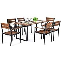 Acacia Wood Table, Chair Table, Wood Patio, Gathering Place, Modern Outdoor Furniture, Patio Dining Table, Patio Dining Chairs, Brown Frame, Dining Table Set