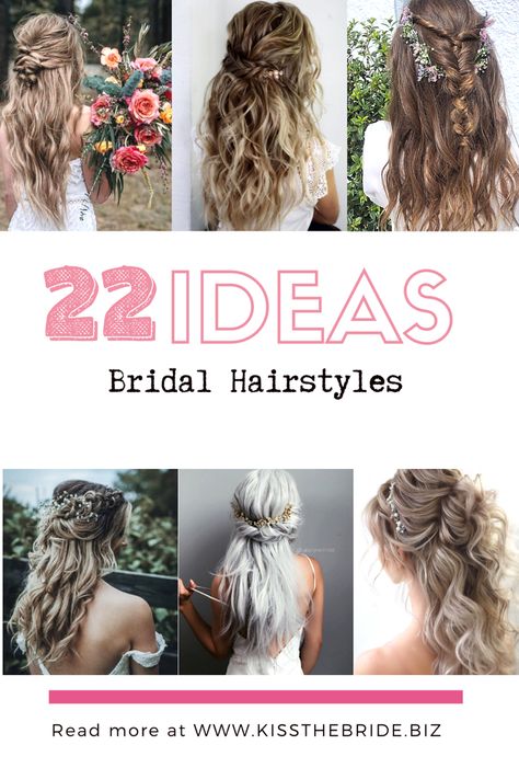 Beach Wedding Hair With Flower, Bridal Hair With Hair Vine, Beach Bride Hair Down, How To Bridal Hair, Boho Bridal Hair Down, Boho Beach Wedding Hair, Wedding Hairstyles For Long Hair Half Up, Beach Waves Wedding Hair, Boho Wedding Hair Down