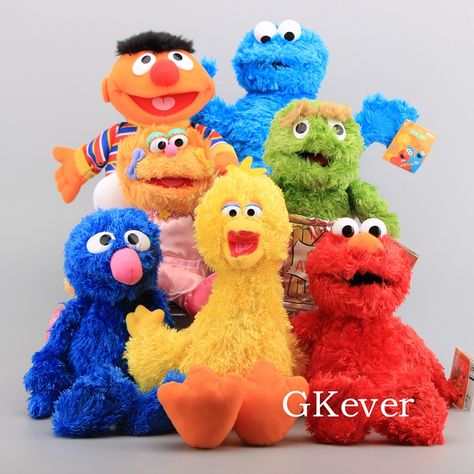 Anime Street Plush Toys ElmoHand Puppet Soft Dolls Ernie Grover Oscar Zoe Bert Stuffed Puppet Toys Sesame Street Plush, Elmo Plush, Elmo Cookies, Elmo And Cookie Monster, Sesame Street Elmo, Puppet Toys, Whatsapp Wallpaper, Hand Puppet, Plush Toy Dolls