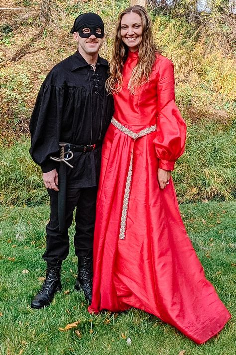 DIY Westley and Buttercup Costume • Heather Handmade Westley And Buttercup Costume, Wesley And Buttercup Costume, Fix A Zipper On Jeans, Buttercup Princess Bride, Buttercup Costume, Westley And Buttercup, Princess Bride Costume, Princess Bride Movie, Bride Halloween