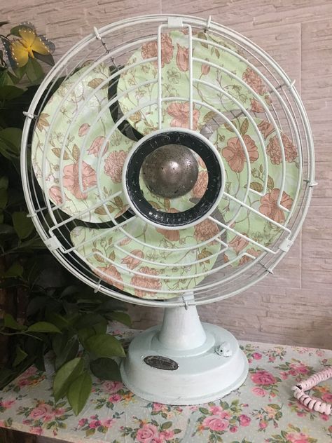 my grandfather’s vintage electric fan make over. Electric Fan Aesthetic, Fan Aesthetic, Canopy Bedroom Sets, Canopy Bedroom, Desk Fan, Custom Fans, Electric Fan, Bedroom Sets, Table Fan