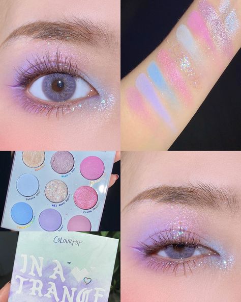 Colourpop Trouble Maker Looks, Edc Makeup, Colour Pop Makeup, Colourpop Eyeshadow Palette, Goddess Makeup, Colourpop Eyeshadow, Peach Makeup, Korean Eye Makeup, Magical Makeup